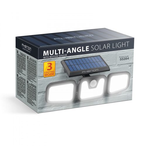 Phenom Mozgásérzékelős szolár reflektor - karos, forgatható - 3 COB LED (55284)