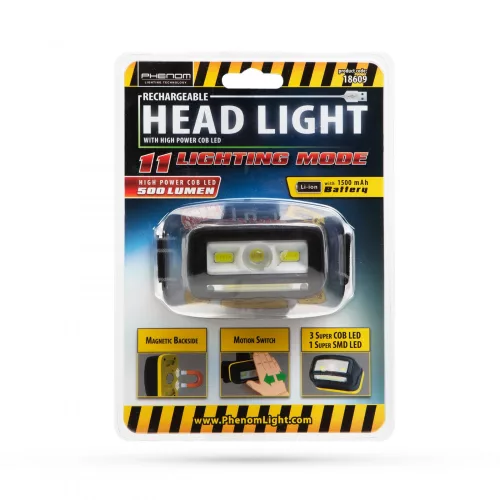 Phenom mozgásérzékelős COB LED fejlámpa (18609)