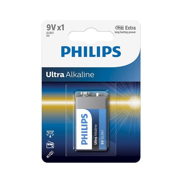 Philips 6LR61E1B/10 elem ultra alkali 9v 1-bliszter