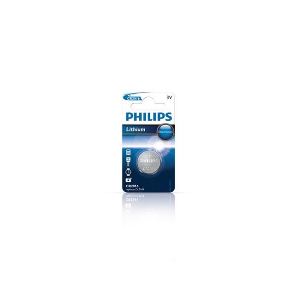 Philips CR2016/01B gombelem lítium 3.0v 1-bliszter (20.0 x 1.6)