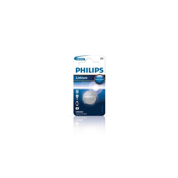 Philips CR2025/01B gombelem lítium 3.0v 1-bliszter (20.0 x 2.5)