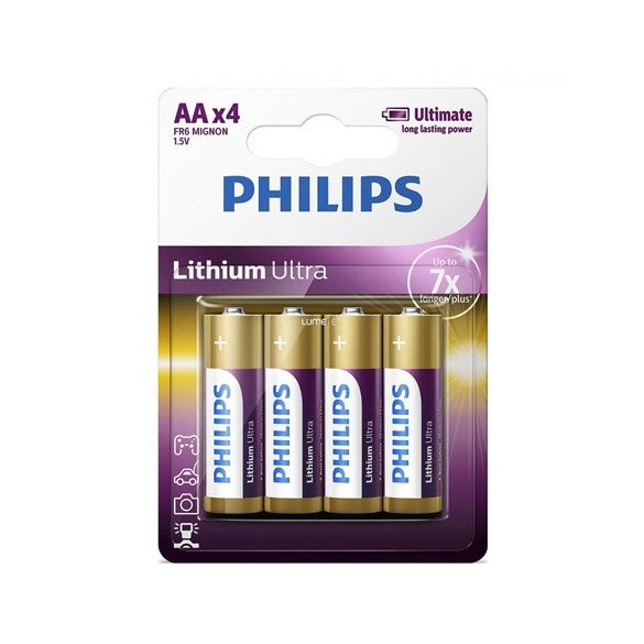 Philips FR6LB4A/10 elem lítium ultra aa 4-bliszter