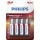 Philips LR6P4B/10 elem power alkali aa 4-bliszter