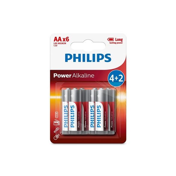 Philips LR6P6BP/10 elem power alkali aa 6-bliszter