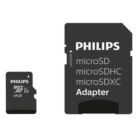 Philips microSDHC 64GB Class10 + Adapter