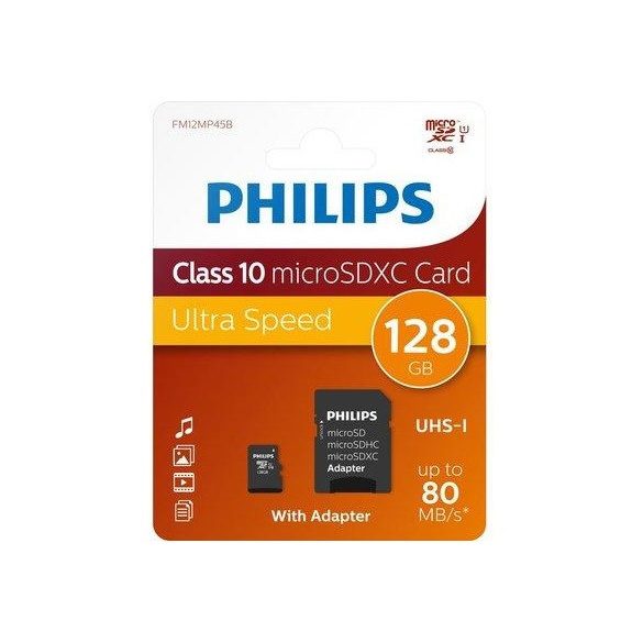 Philips MicroSDXC 128 GB Class 10 UHS-I U1 + Adapter