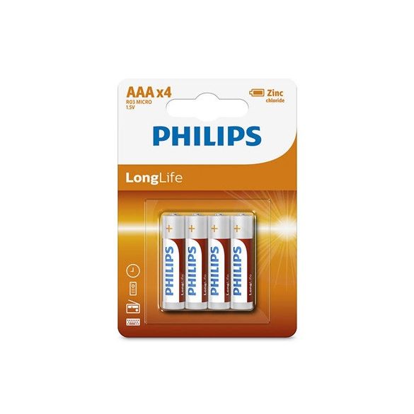 Philips R03L4B/10 elem longlife aaa 4-bliszter