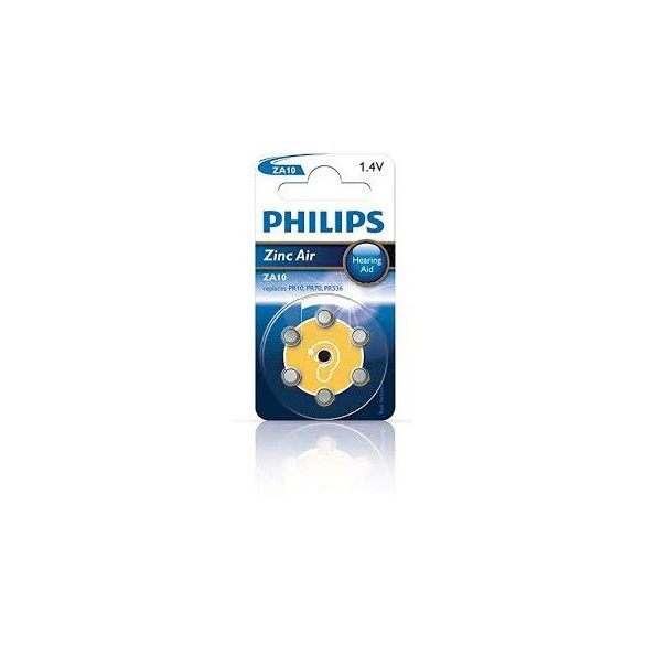 Philips ZA10B6A/00 elem hallókészhez cink-levegő 1.4v 6-bliszter
