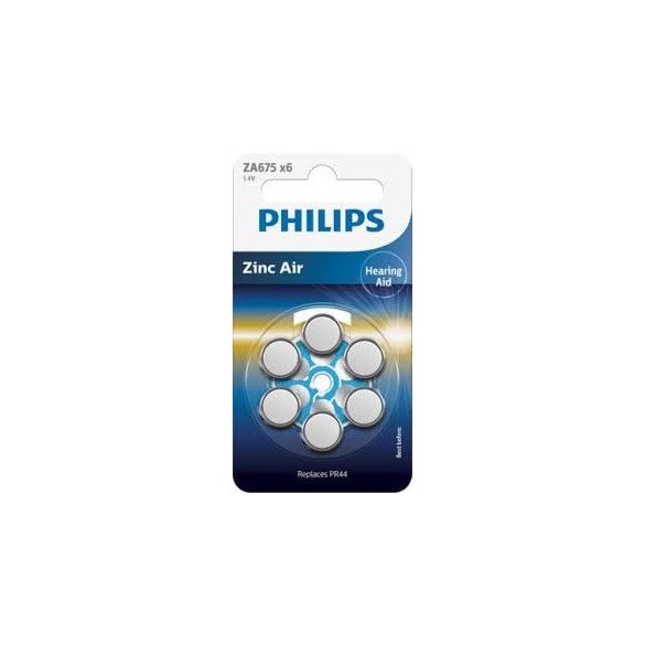 Philips ZA675B6A/00 akkumulátor hallókészhez cink-levegő 1.4v 6-bliszter