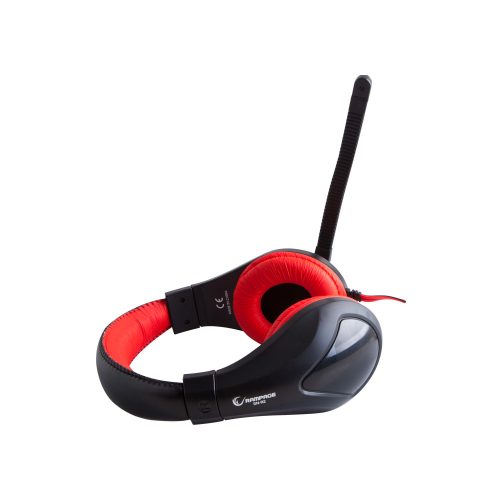 Rampage Fejhallgató - SN-R2 (mikrofon, 3.5mm jack, hangerőszabályzó, nagy-párnás, 2.2m kábel, fekete-piros)