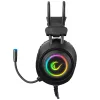 Rampage Fejhallgató - RM-K19 RAGING PLUS (7.1, mikrofon, USB, hangerőszabályzó, nagy-párnás, fekete, RGB LED)