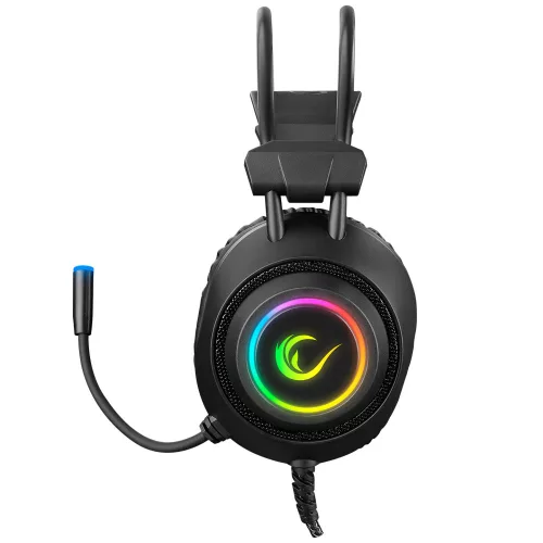 Rampage Fejhallgató - RM-K19 RAGING PLUS (7.1, mikrofon, USB, hangerőszabályzó, nagy-párnás, fekete, RGB LED)