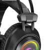 Rampage Fejhallgató - RM-K19 RAGING PLUS (7.1, mikrofon, USB, hangerőszabályzó, nagy-párnás, fekete, RGB LED)