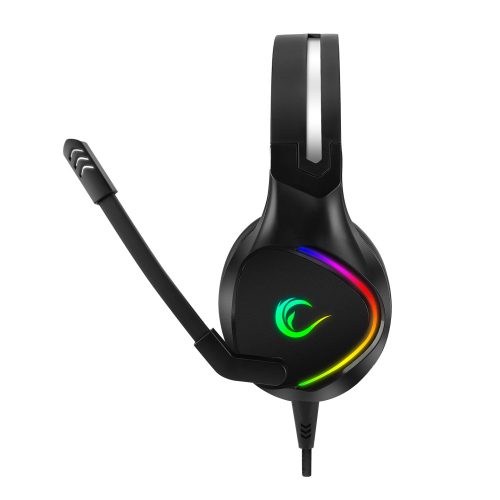 Rampage Fejhallgató - RM-K10 AMAZING RGB (7.1, mikrofon, USB, ANC, hangerőszabályzó, nagy-párnás, 2,2m kábel, fekete)