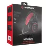 Rampage Fejhallgató - RM-K23 MISSION (mikrofon, USB, hangerőszabályzó, nagy-párnás, piros)