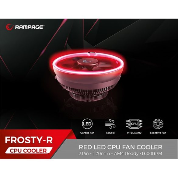 RAMPAGE 30469 rampage cpu cooler - frosty-r  (socket am4 / lga115x; 12cm red led)