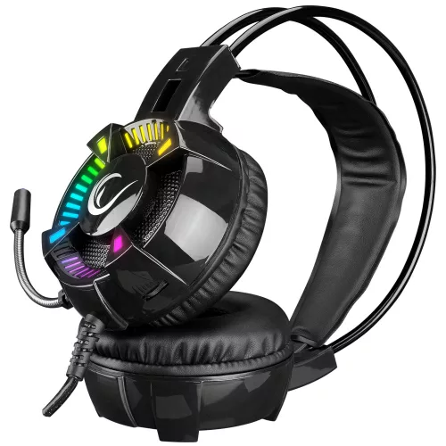 RAMPAGE 31115 rampage fejhallgató - styles rgb (7.1, mikrofon, usb, hangerőszabályzó, nagy-párnás, 2,2m kábel, fekete)