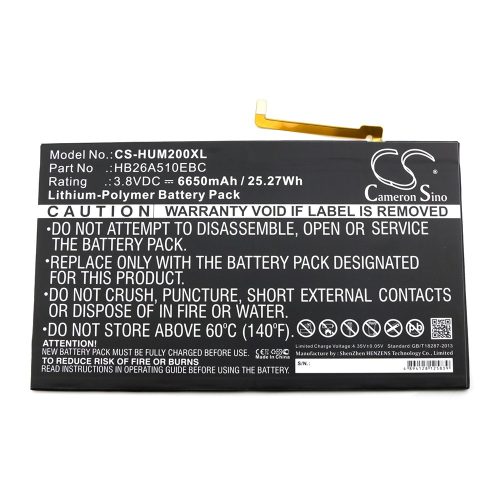 Huawei HB26A510EBC 3,8V 6650mAh utángyártott RealPower Li-Polymer akku