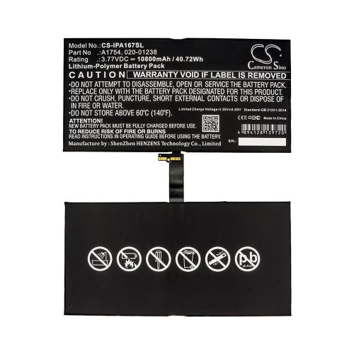 Apple  A1754, 020-01238 3.77V 10800mAh utángyártott RealPower Li-Polymer akku