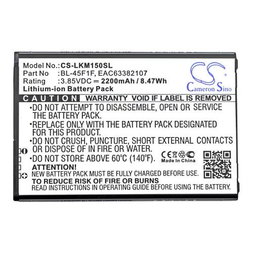 LG  EAC63382107, BL-45F1F 3,85V 2200mAh utángyártott RealPower Li-ion akku