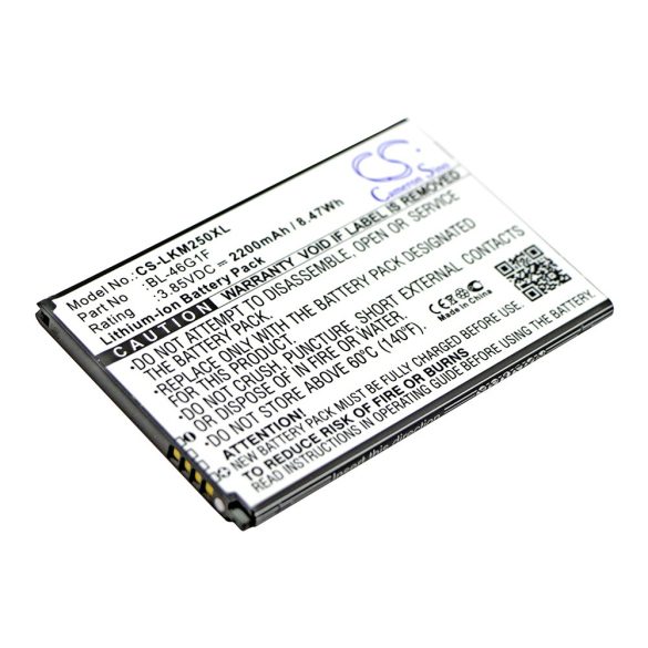 LG BL-46G1F 3,85V 2200mAh utángyártott RealPower Li-ion akku