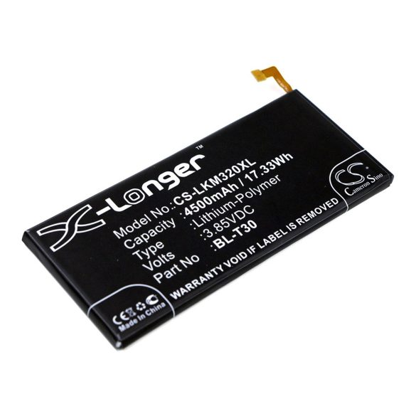 LG  EAC63458501, BL-T30 3,85V 4500mAh utángyártott RealPower Li-Polymer akku