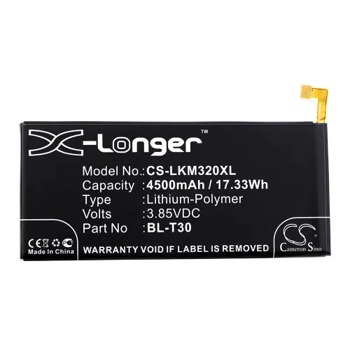 LG  EAC63458501, BL-T30 3,85V 4500mAh utángyártott RealPower Li-Polymer akku