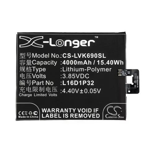 Lenovo L16D1P32 3.85V 4000mAh utángyártott RealPower Li-Polymer akku
