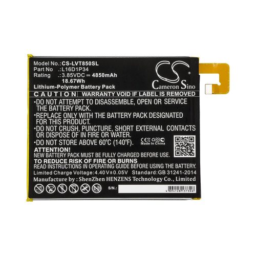 Lenovo L16D1P34 3.85V 4850mAh utángyártott RealPower Li-Polymer akku