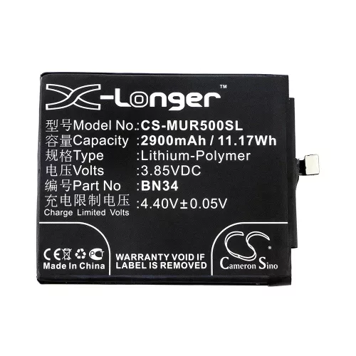 Redmi BN34 3.85V 2900mAh utángyártott RealPower Li-Polymer akku