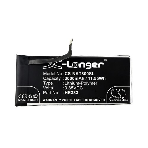 Nokia HE333 3.85V 3000mAh utángyártott RealPower Li-Polymer akku
