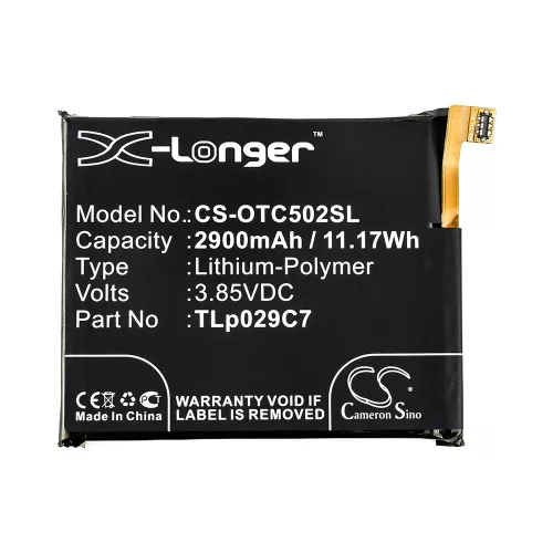 Alcatel TLp029C7 3.85V 2900mAh utángyártott RealPower Li-Polymer akku