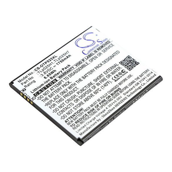 Alcatel  TLp025H7, TLp025H1 3,8V 1750mAh utángyártott RealPower Li-ion akku