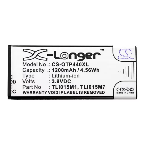Alcatel  TLi015M7, TLi015M1 3,8V 1200mAh utángyártott RealPower Li-ion akku