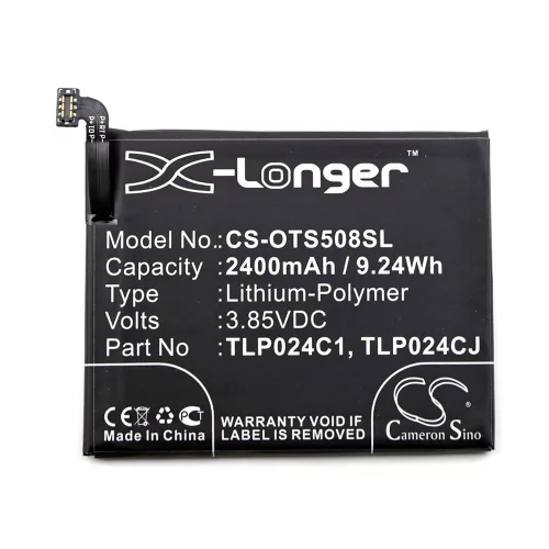 Alcatel  TLP024C1,  TLP024C2, C2400007C2 3,85V 2400mAh utángyártott RealPower Li-Polymer akku