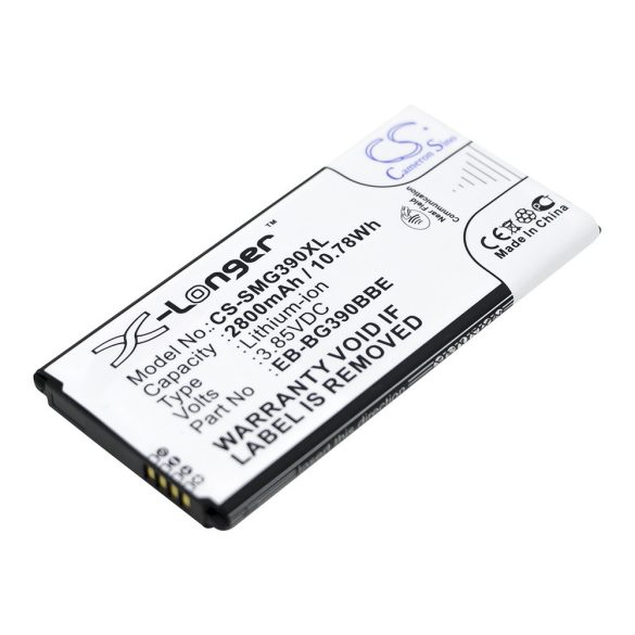 Samsung  EB-BG390BBEGWW, EB-BG390BBE 3.85V 2800mAh utángyártott RealPower Li-ion akku