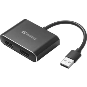   Sandberg Átalakító - USB to 2xHDMI Link (Bemenet: USB-A 2.0, Kimenet: 2x HDMI(anya), 1080p)