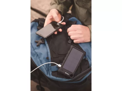 Sandberg Akkubank - Outdoor Solar Powerbank 10000 (napelem; vízálló, elemlámpa; USB-C+USB-A)