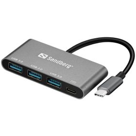   SANDBERG 136-03 sandberg usb hub - usb-c to 3xusb 3.0 hub + pd (usb-c bemenet; usb-c+3xusb3.0 kimenet)