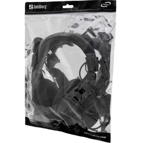 SANDBERG 325-27 sandberg fejhallgató - saver usb headset large (usb; mikrofon; hangerő szabályzó; 1,8m kábel; fekete)