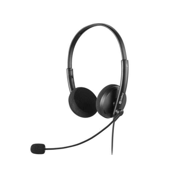 SANDBERG 325-41 sandberg fejhallgató - minijack office headset saver (jack; mikrofon; hangerő szabályzó; 1,5m kábel; fekete)