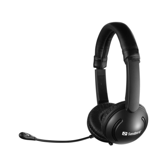 SANDBERG 326-15 sandberg fejhallgató - minijack chat headset saver (mikrofon; 3,5mm jack; hangerő szabályzó; 1,8m kábel; fekete)