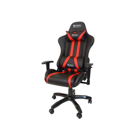 SANDBERG 640-81 sandberg gamer szék - commander gaming chair (állítható dőlés/magasság; párnázott kartámasz; pu+szövet; max.150kg-ig)