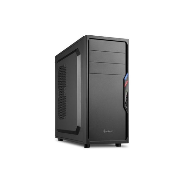 SHARKOON 4044951016020 sharkoon számítógépház - vs4-s (fekete; fekete belső; alsó táp; atx,matx; mitx; 2xusb2.0; i/o)