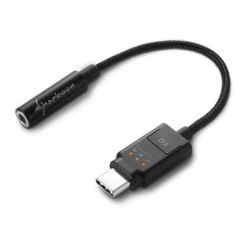   SHARKOON 4044951028276 sharkoon külső hangkártya - mobile dac (pc/ps4; usb-c - 3,5 mm jack, 16-250 ohm, 100mw, 100db, fekete)