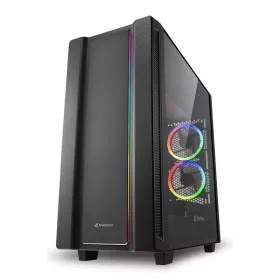   SHARKOON 4044951029761 sharkoon számítógépház - rev 220 rgb (fekete; atx,matx; alsó táp; 5x120mm v.; 2xusb3.0, 2xusb2.0, i/o)