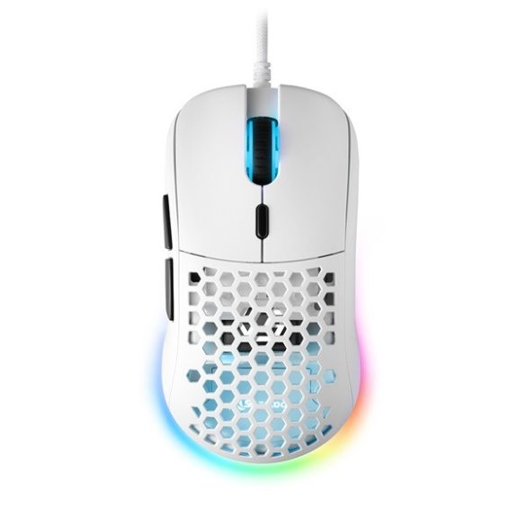 Sharkoon Egér Gamer - Light 180 White (optikai; 12000 DPI; Pixart PMW3360 chip; Omron gombok; RGB; fekete)