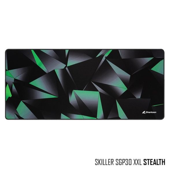 Sharkoon Egérpad - Skiller SGP30 XXL STEALTH (900 x 400 x, 2,4 mm; varrott szélek; fekete)