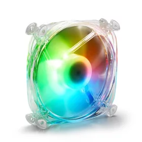   Sharkoon Cooler 12cm - Shark Disc RGB Fan (17,5dB; 59 m3/h; 1000rpm; 3pin + 3pin csatlakozó; ház hűtésre)
