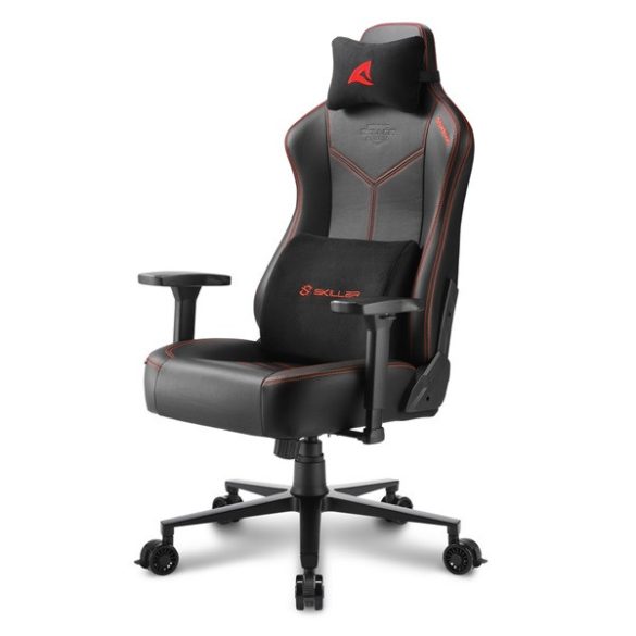 Sharkoon Gamer szék - Skiller SGS30 Black/Red (állítható magasság; állítható kartámasz; szövet; acél talp; 130kg-ig)